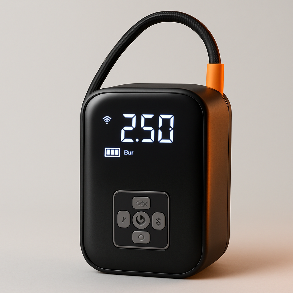Portable Tire Inflator - studio product photo in use