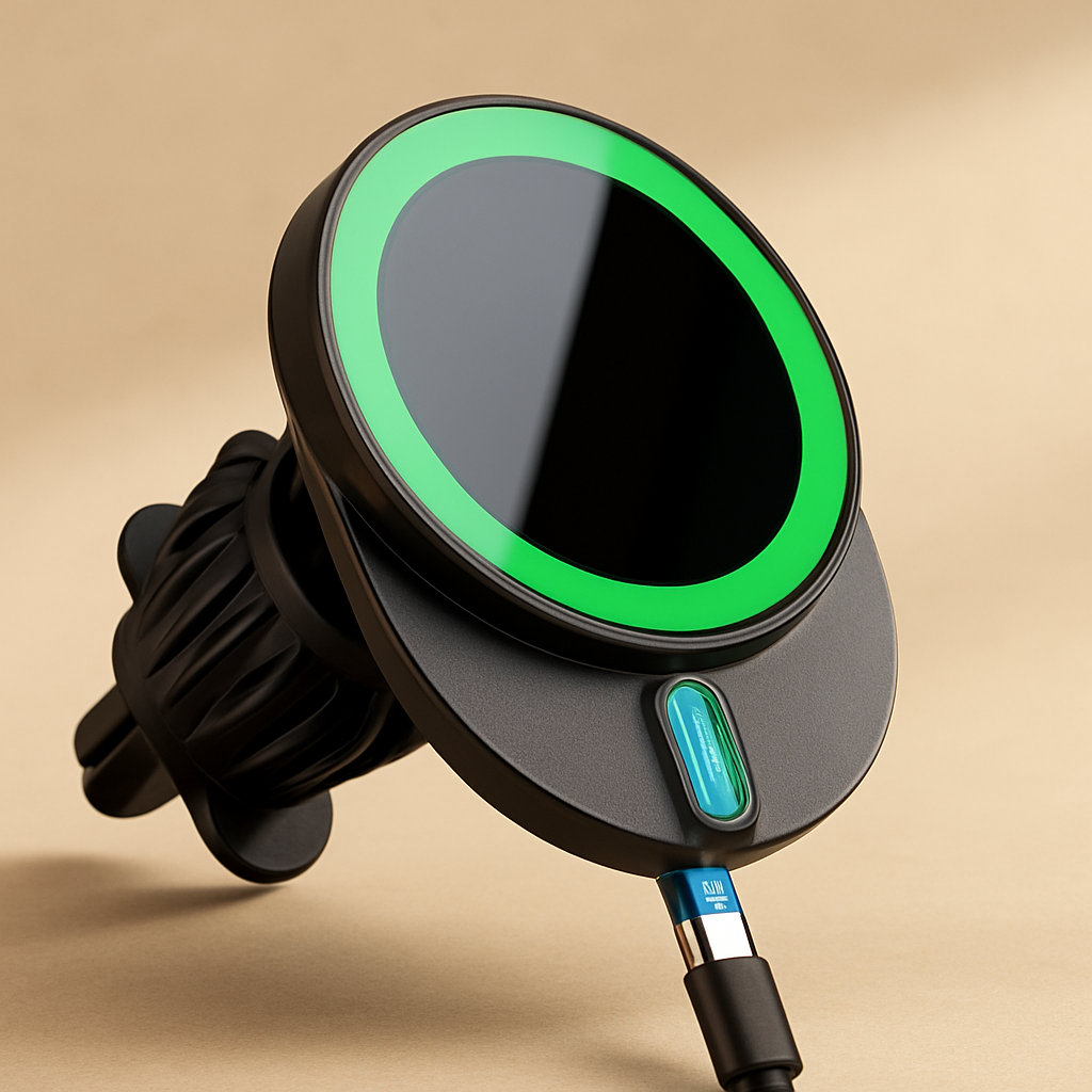 Joyroom Wireless Charging Car Mount - studio product photo angled view