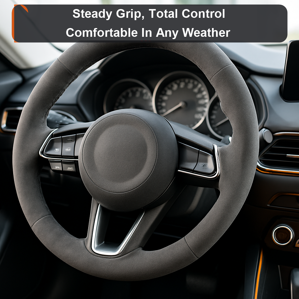 Suede Steering Wheel Cover - studio product photo