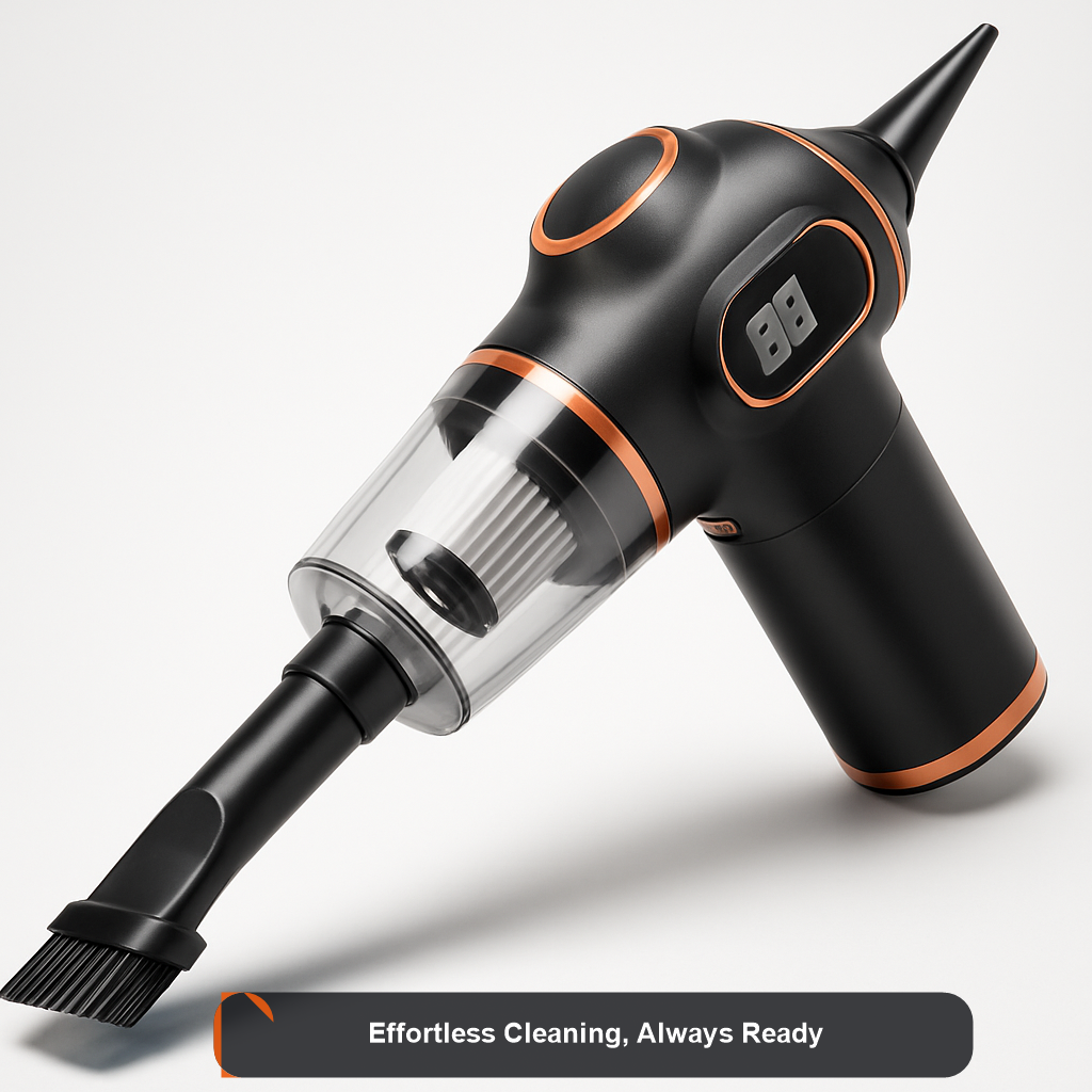 Portable Car & Home Vacuum - effortless cleaning, always ready